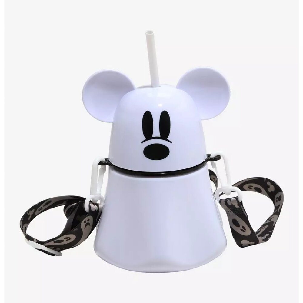 Bioworld Disney Mickey Mouse Ghost Water Bottle With Strap - NWT